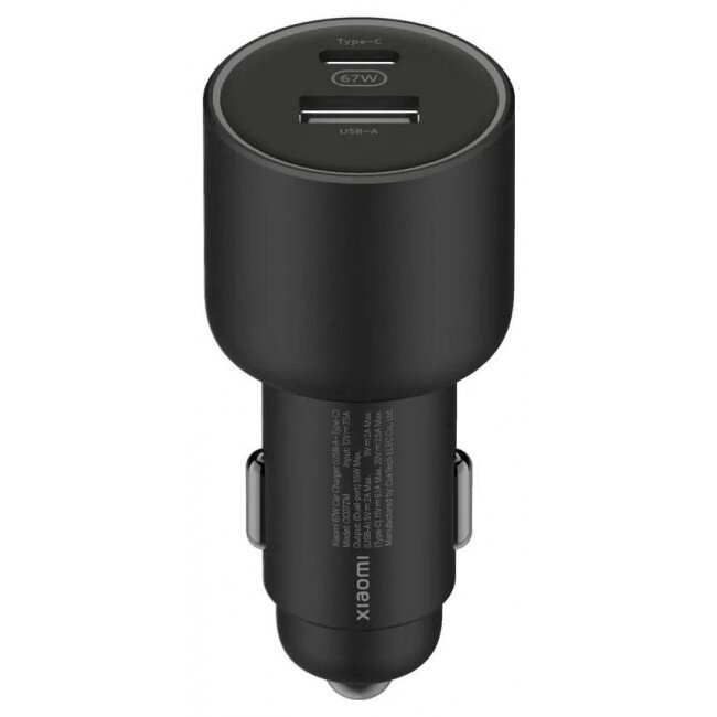 Incarcator Auto 67W  USB-A + Type-C Negru