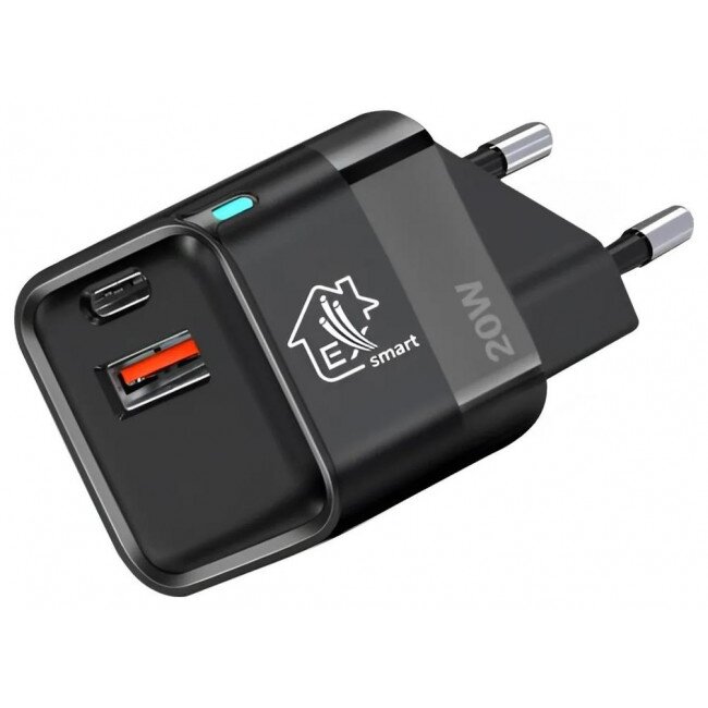 Incarcator Retea Smart Life 20W USB-C  USB-A Negru