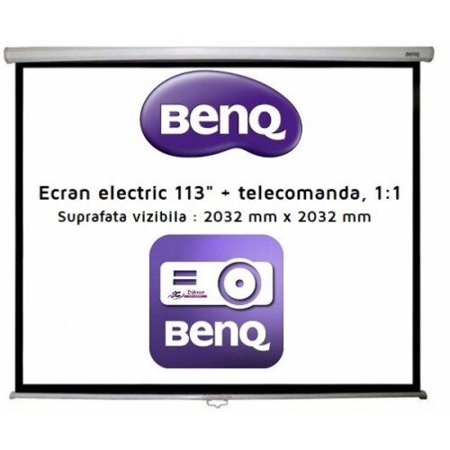 Ecran De Proiectie Screen Projector 113inch 203.2 x 203.2cm 1:1 Electric Open/Close Telecomanda