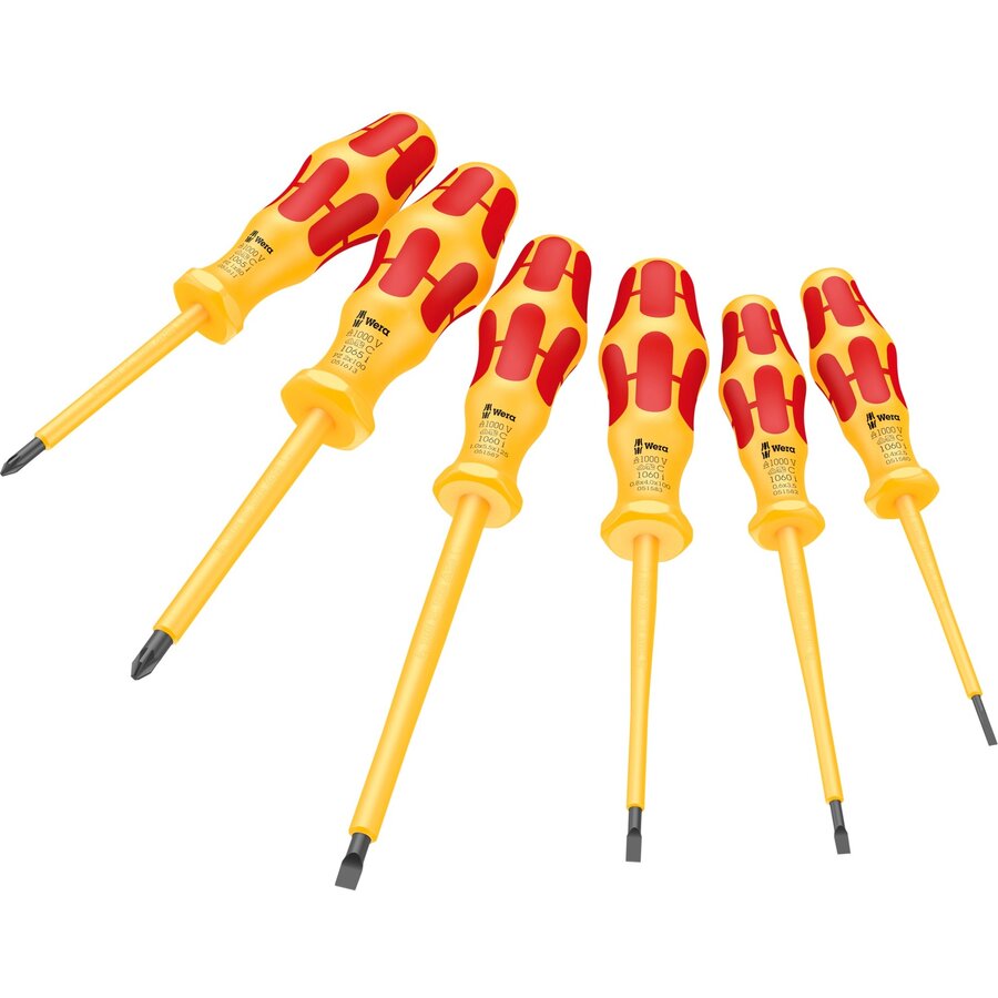 Surubelnita electrica 1060 i/1065 i/6 screwdriver set Kraftform VDE (yellow/red 6 pieces Black Point tip)