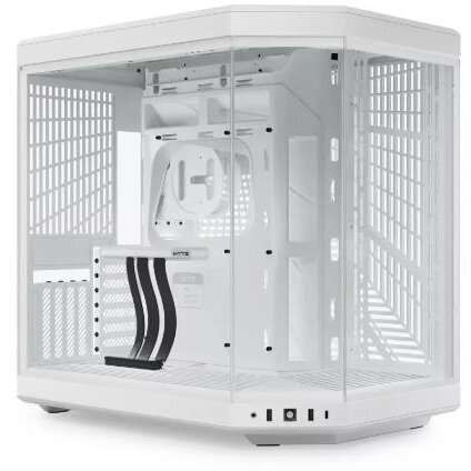 Carcasa Y70 Dual Chamber Mid-Tower ATX Sticla Securizata Lateral/Fata Riser PCIe Inclus Alb