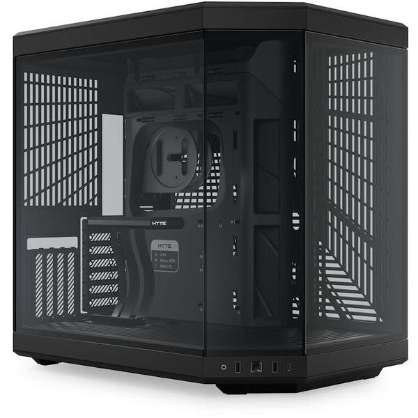 Carcasa Y70 Dual Chamber Mid-Tower ATX Sticla Securizata Lateral/Fata Riser PCIe Inclus Negru