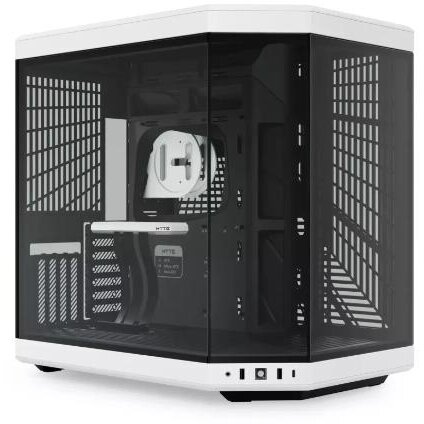 Carcasa Y70 Dual Chamber Mid-Tower ATX Sticla Securizata Lateral/Fata Riser PCIe Inclus Negru/Alb
