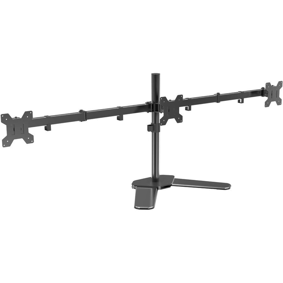 Suport Monitor DESK03 3 Monitoare 10-27Inch Cu Talpa Negru
