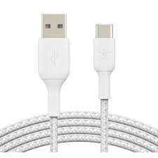 Cablu De Date\Incarcare USB-A to USB-C Braided  3M Alb