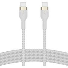 Cablu De Date\Incarcare USB-C to USB-C 2.0 Braided 3M Alb