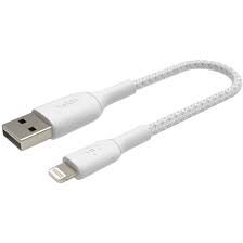 Cablu De Date\Incarcare USB-A to Lightning  Braided 0.15M Alb