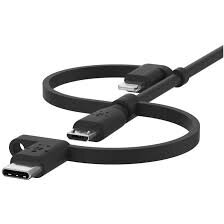 Cablu Universal Pentru Incarcare Lightning/Micro-USB/USB-C to USB-A  PVC  1M  Negru