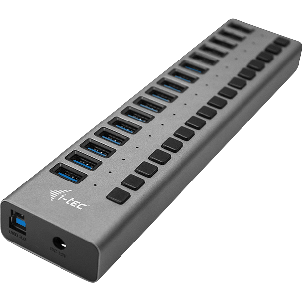 Hub USB U3CHARGEHUB16 16 Porturi USB 3.0 + Adaptor de alimentare 90W Gri