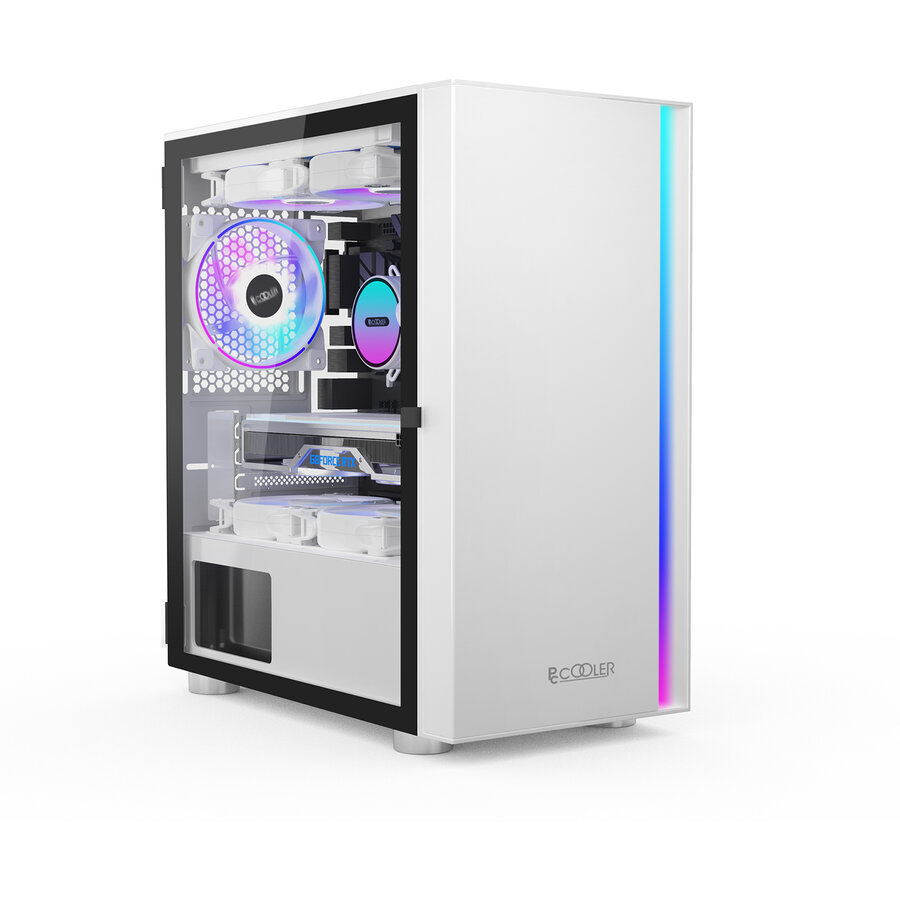 Carcasa Middle Tower  mATX ITX  ARGB    Sticla Securizata Alb