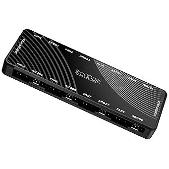 Hub Ventilator 8 Port x4pin PWM  x3pin  RGB SATA Negru