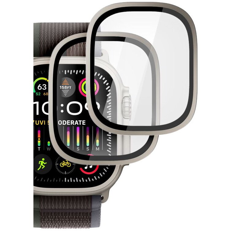 Set 2 Foli protectie compatibil cu Apple Watch Ultra/Ultra 2 49mm Titanium
