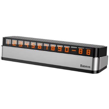 Suport Parbriz pentru Numar de Telefon Functie de Inchidere si Deschidere prin Apasare Sase Seturi de Numere Incluse Argintiu