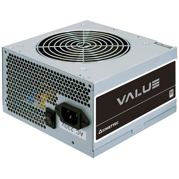 Sursa PC Value 500 W Non-modulara Certificare 80 Plus Ventilator 120MM CPU 4+4 pin x1 PCI-E 6+2 pin x1 SATA x3 Gri