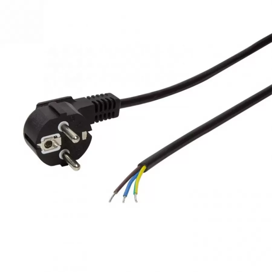 Cablu de Alimentare Logilink Intrare Schuko Ieșire Fire fără Conector 3x 0.75MM2 10A / 2500W 1.8M Negru