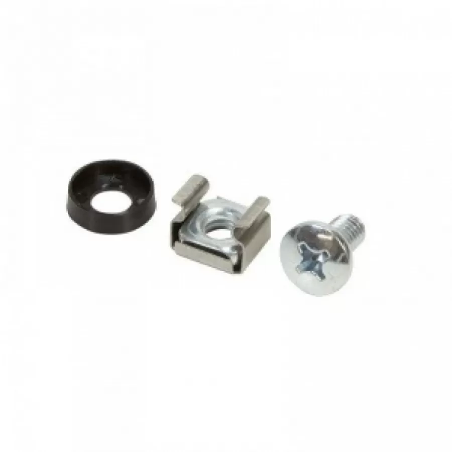 Set Montare Logilink AC0112 pentru Rack 19Inch 50 Piese: Șuruburi Saibe Piulite Diametru 6MM (M6) Oțel Placat cu Zinc și Plastic