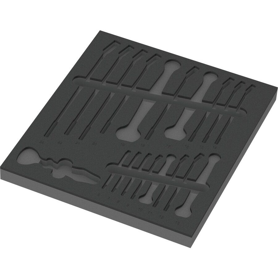 9831 foam insert for 6003 Joker Set 1, empty (black/grey, for Tool Rebel workshop trolley)