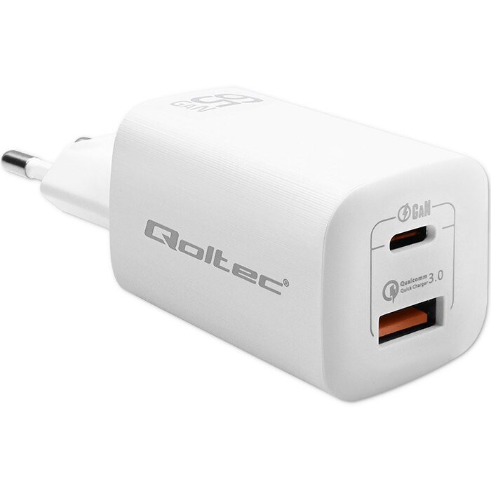 Incarcator Retea USB Type-C USB 3.2   Type-A  65W Alb