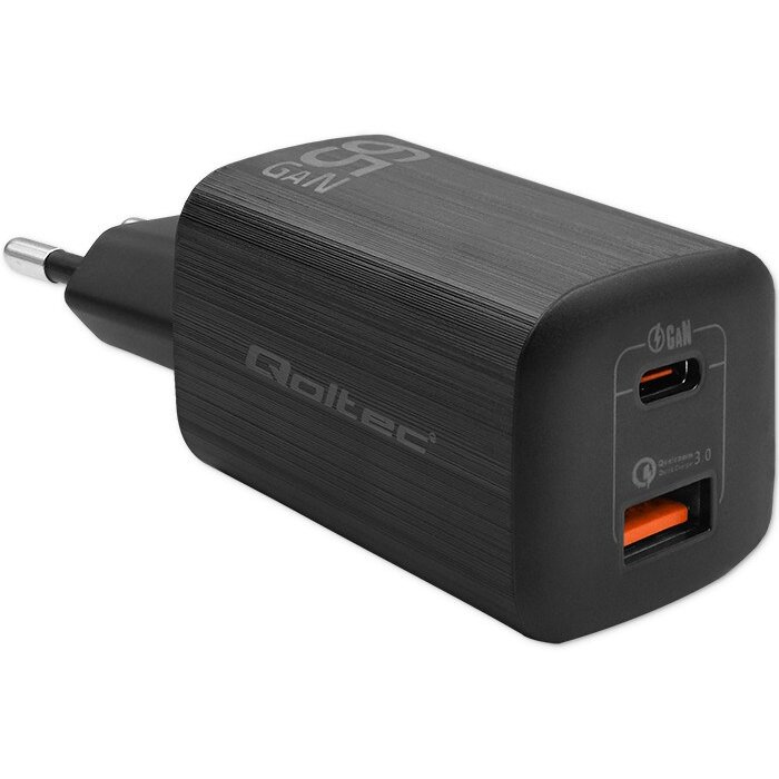 Incarcator Retea Ultra Charge USB Type-C USB 3.2  Type-A  65W Negru
