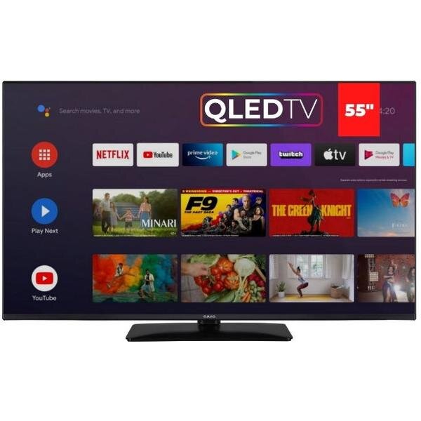 Televizor QLED 4K SLIM Android TV 55Inch 139CM Chromecast Integrated Negru