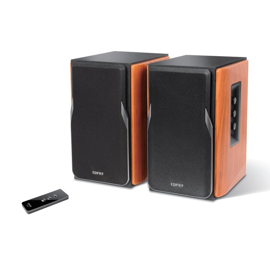 Boxe 2.0 RMS 42W (2 x 21W) Telecomanda Wireless Volum Bass Maro/Negru