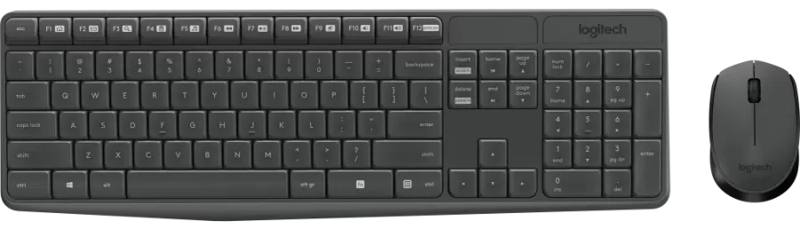 Kit Tastatura și Mouse Logitech MK235 Durable Wireless 2.4Ghz Layout CZ Negru/Gri