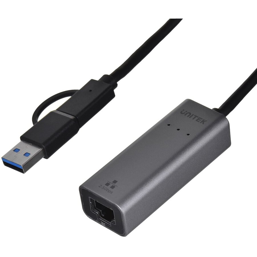 Adaptor U1313C  USB-A USB-C  RJ-45   2.5GBIT  0.3m Gri