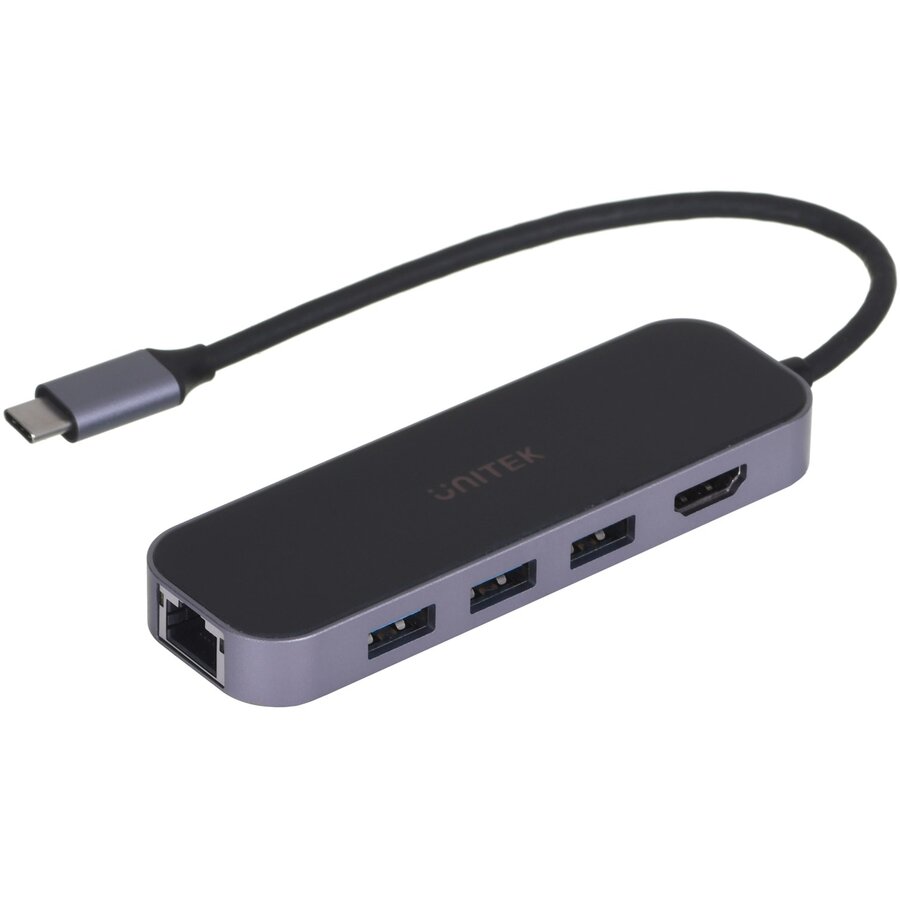 Hub USB USB-C 3.1 RJ-45 3XUSB-A HDMI 4K PD100W Negru