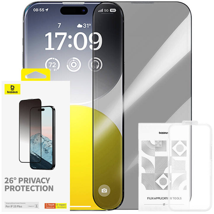 Folie Sticla Filtru Privacy  Diamond Series iPhone 15 Plus