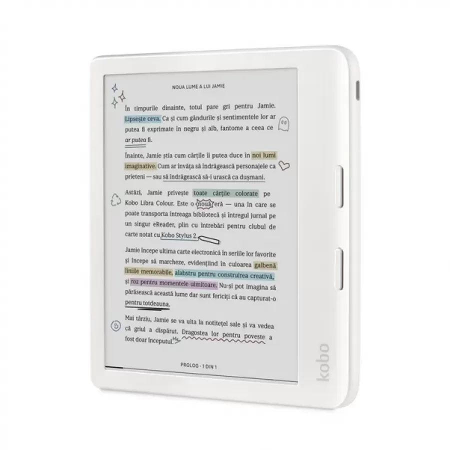 eBook reader Kobo Libra Colour E Ink Kaleido Touchscreen 7inch 32GB 2GHz Comfort Light PRO Wireless Alb