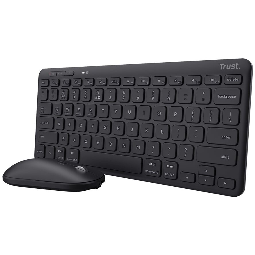 Kit Tastatura + Mouse Lyra  RF Wireless + Bluetooth Negru