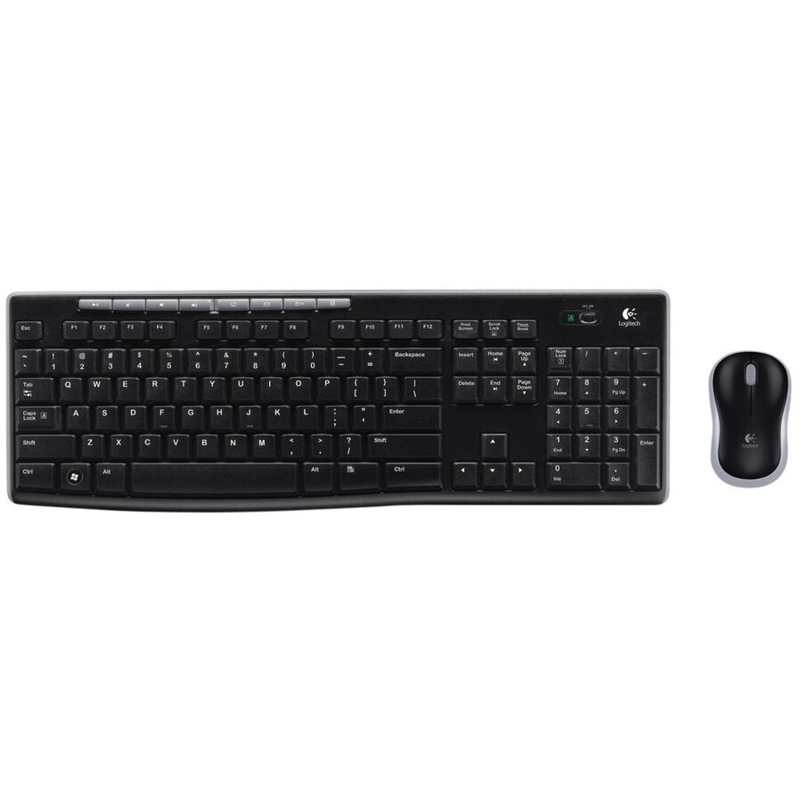 Kit Tastatura si Mouse MK270 Wireless Combo Layout English UK Negru/Gri