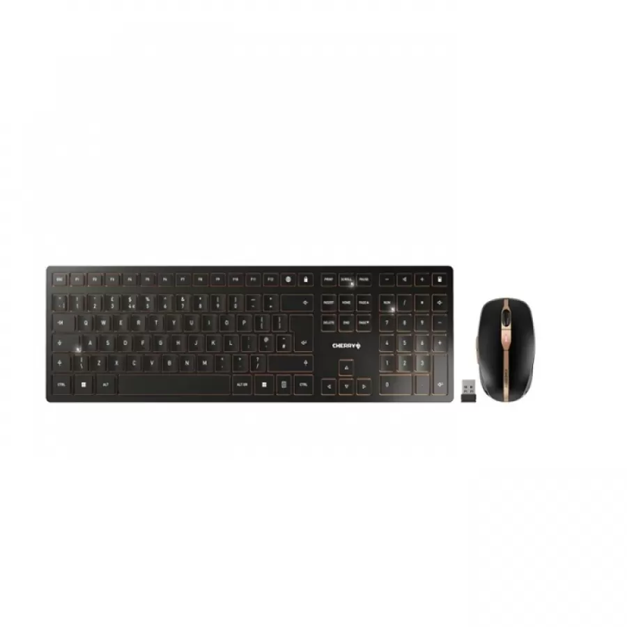Kit Tastatura și Mouse Cherry DW 9100 Slim Wireless Ergonomic Layout UK Negru