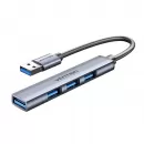 CKOHB USB 3.0 la 3x USB 3.0/2.0 Cablu 15CM Argintiu