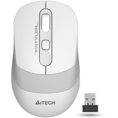 Mouse Gaming FG10 White Wireless 2.4GHz 2000DPI Alb/Gri