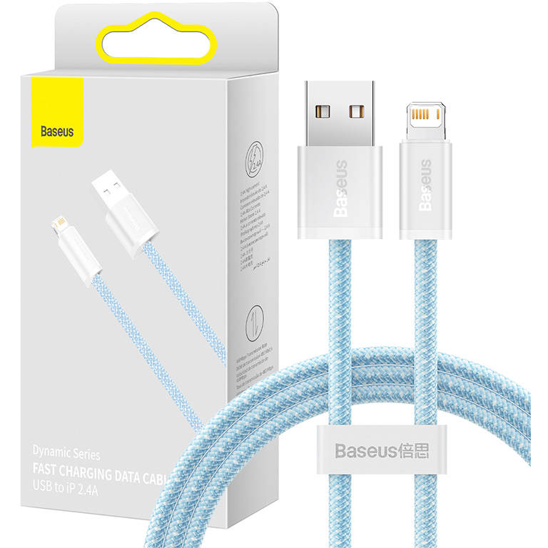 Cablu Date Dynamic  USB  Lightning 2.4A 1m  Albastru