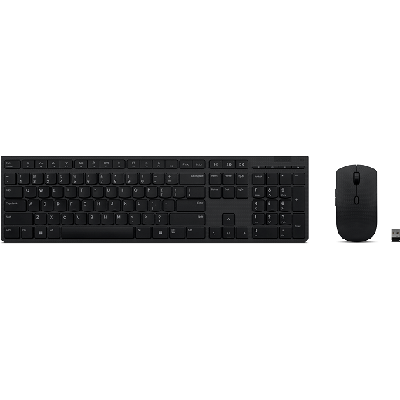 Kit Tastatura si Mouse Professional Wireless Rechargeable Combo Layout US Euro Negru