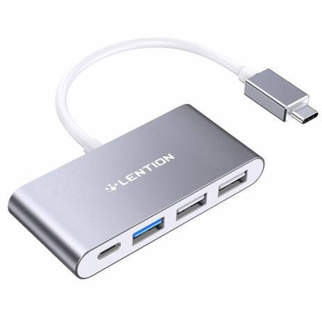 Hub Extern 4in1 USB-C la USB 3.0 + 2x USB 2.0 + USB-C Argintiu