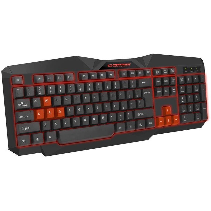 Tastatura Gaming Tirions EGK201R Iluminata LED Cablu 1.5M Negru