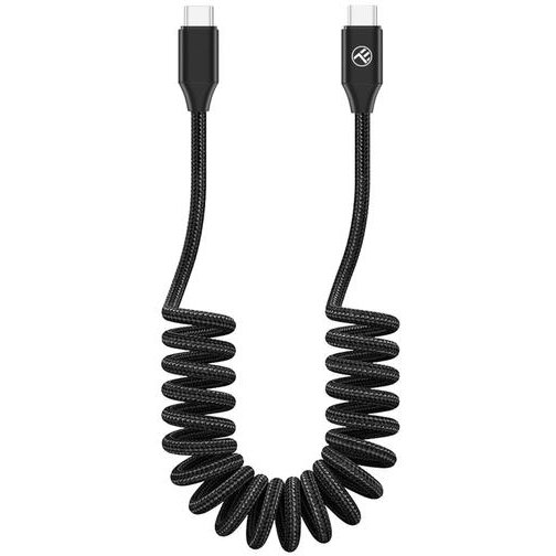 Cablu Extensibil TLL155751 USB-C la USB-C PD 60W Lungime pana la 1.8M Negru