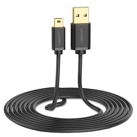 Cablu Usb 2.0 (T) La Mini-USB (T) 5 Pin 1M Conectori Auriti Negru