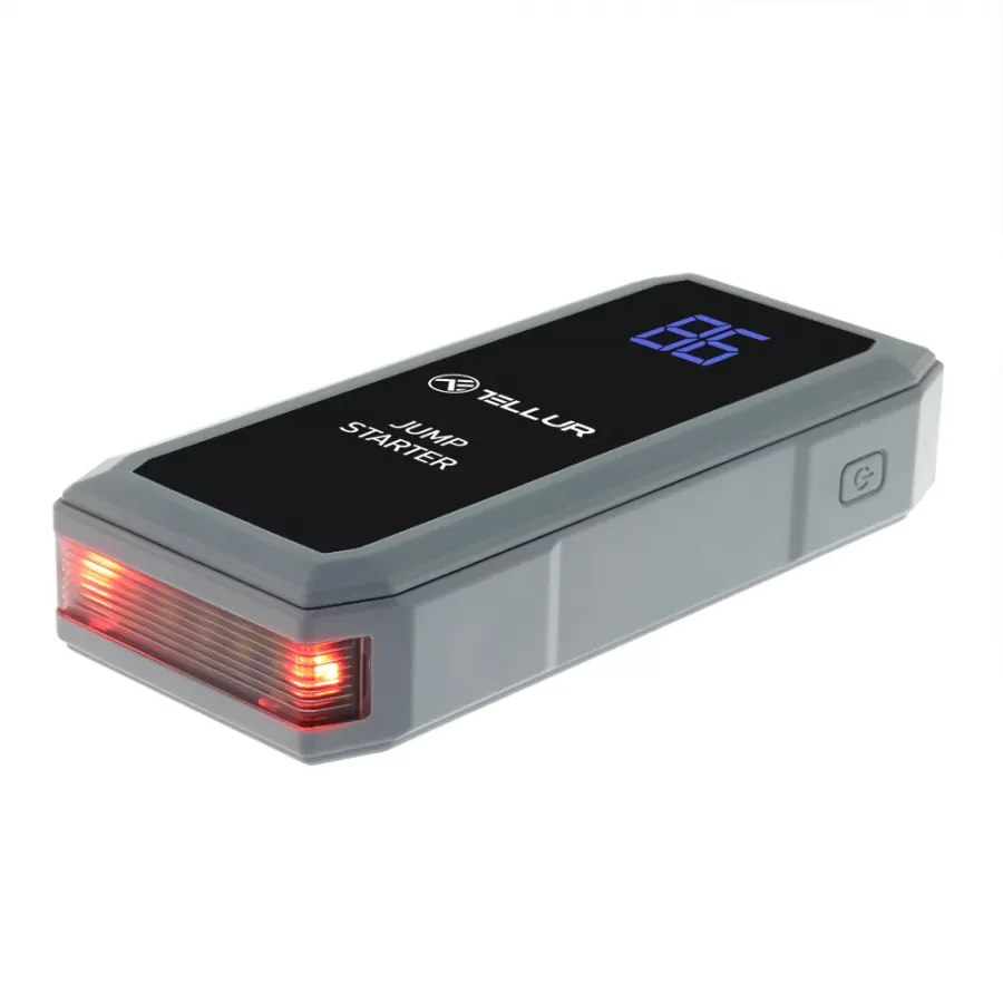Starter Auto Portabil Tellur TLL158431 12V 1500A Baterie Externă 16800mAh Lanterna Gri — imaginea 4
