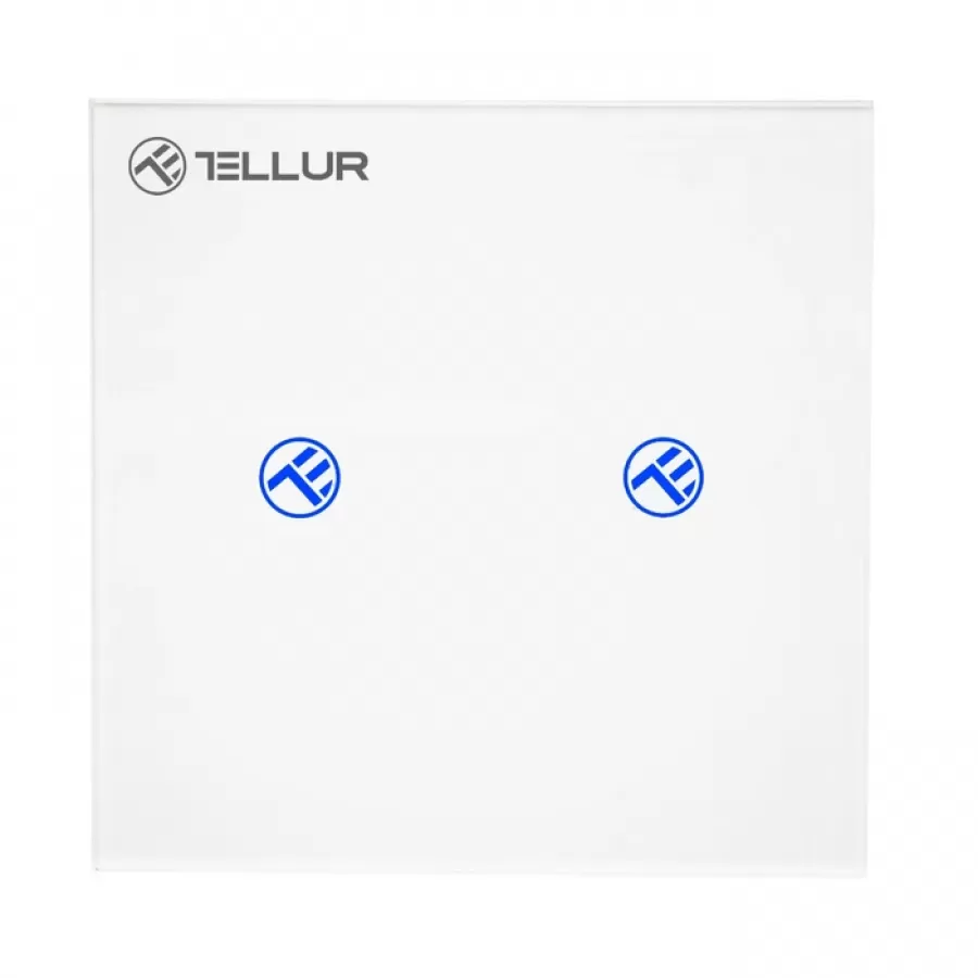 Întrerupător Inteligent Tellur WiFi SS2N 2 Porturi 1800W 10A Alb