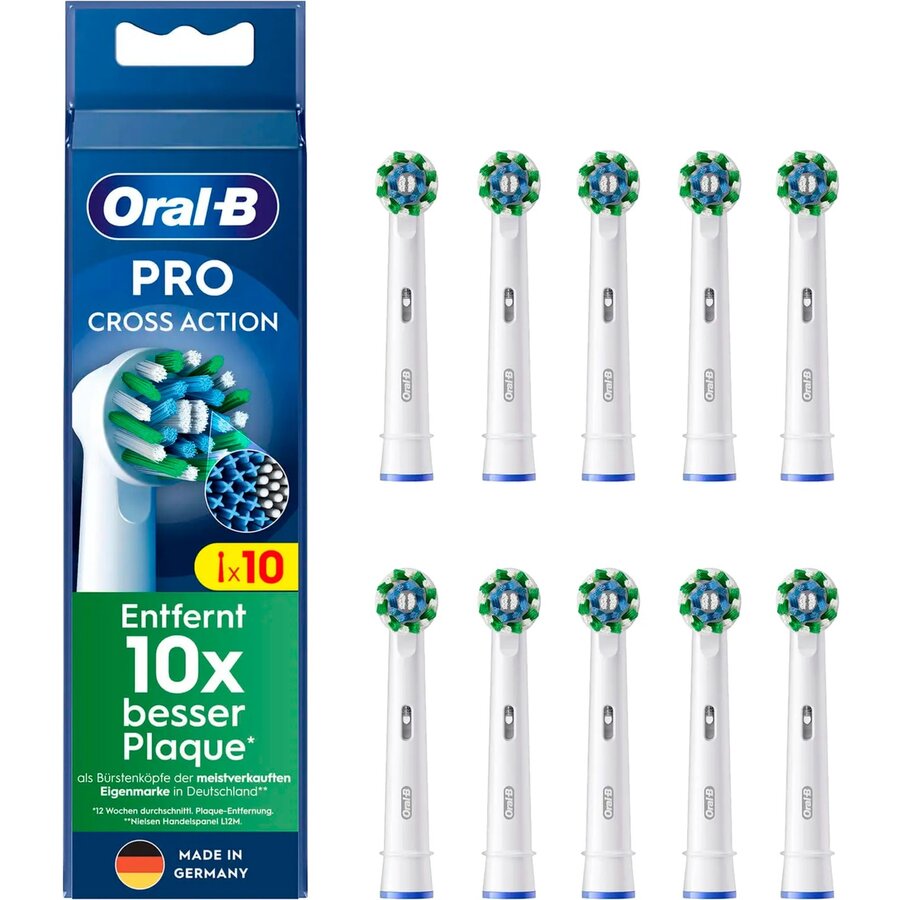 Oral-B Pro Cross Action brush heads pack of 10 (white)