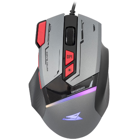 Mouse Gaming BGM-047 MANTA cu Fir Iluminare RGB 12800DPI Gri