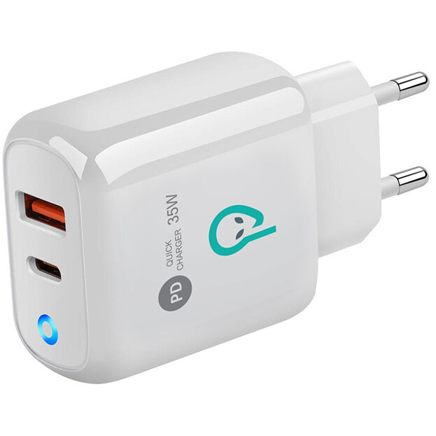 Alimentator Retea Quick Charge 35W USB Type-C PD Alb