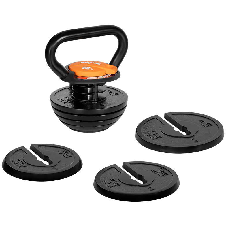 Kettlebell Rebel ACTIVE Ajustabil 6x Talere 3.5-18kg Fonta Negru — imaginea 4