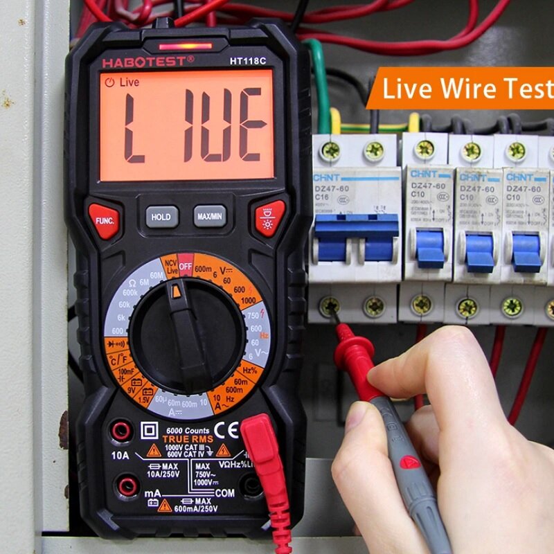 Aparat De Măsură Habotest HT118C Multimetru True RMS Afișaj LCD Negru — imaginea 4
