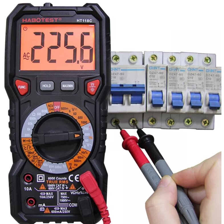 Aparat De Măsură Habotest HT118C Multimetru True RMS Afișaj LCD Negru — imaginea 5