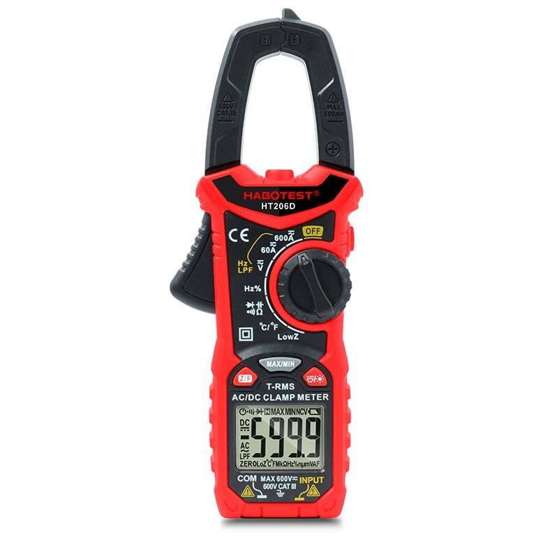 Aparat De Măsură Habotest HT206D Clampmetru Multimetru True RMS NCV LPF Afișaj LCD Negru